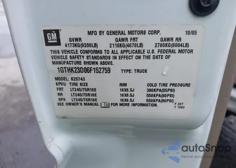 2006 GMC Sierra 2500Hd Slt z USA, uszkodzony, nr VIN 1GTHK23D06F152759